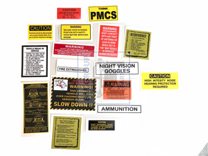 12S001 WARNING LABEL, STICKER SET